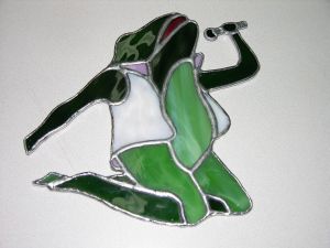 Stained Glass Singing Frog